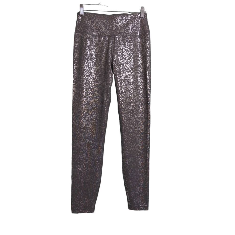 Sweaty Betty Womens Power Leggings Black Silver Metallic High Rise Full Length S